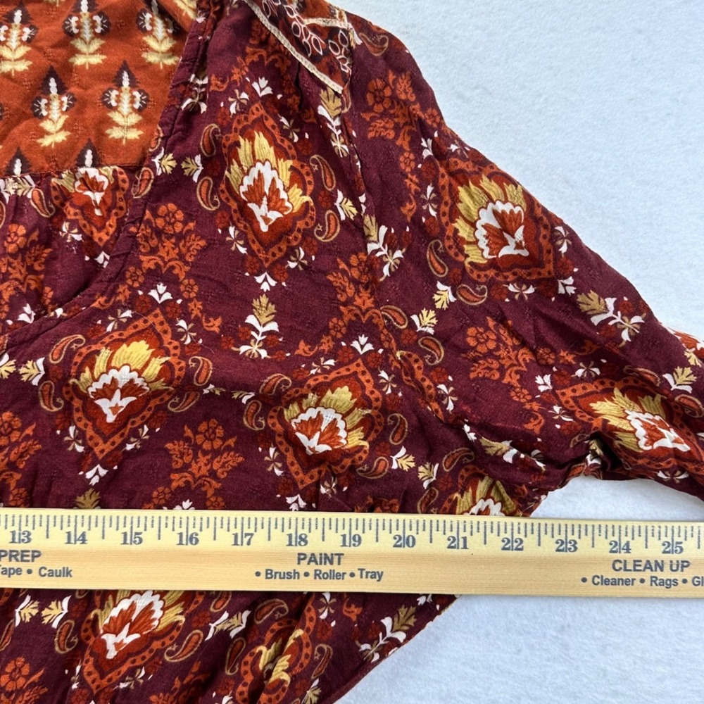 Idyllwind Miranda Lambert Paisley Boho Mini Dress Rust Women's XXL Pockets Fall - Picture 10 of 15